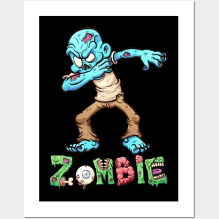 Dabbing Zombie T shirt Halloween Boys Kids Dab Funny Zombies Posters and Art